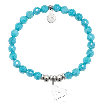 HELP Collection: Friendship Heart Charm with Blue Amazonite Charity Bracelet